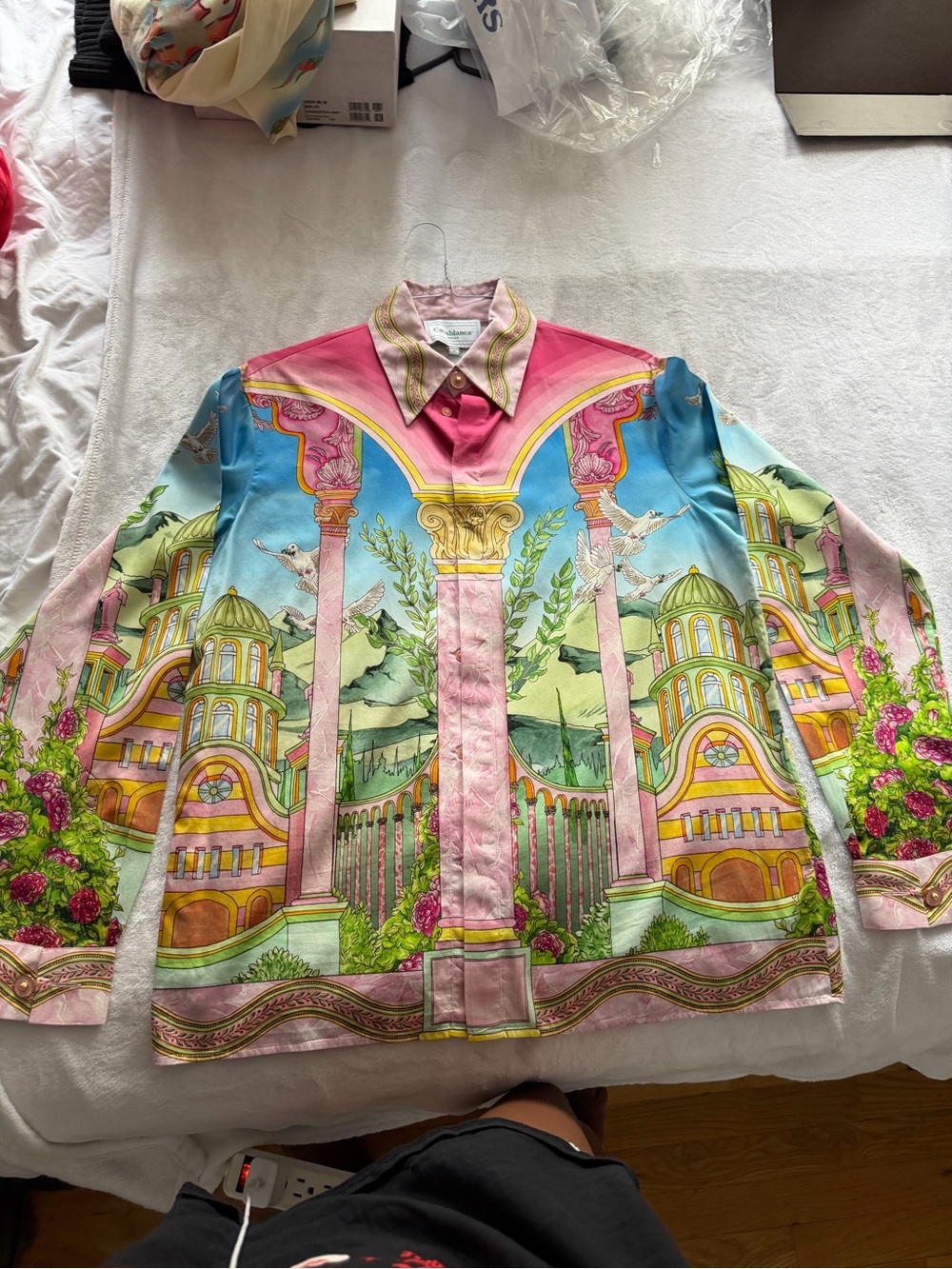 Men's Multicolor Scenic Print Button-Down Shirt
